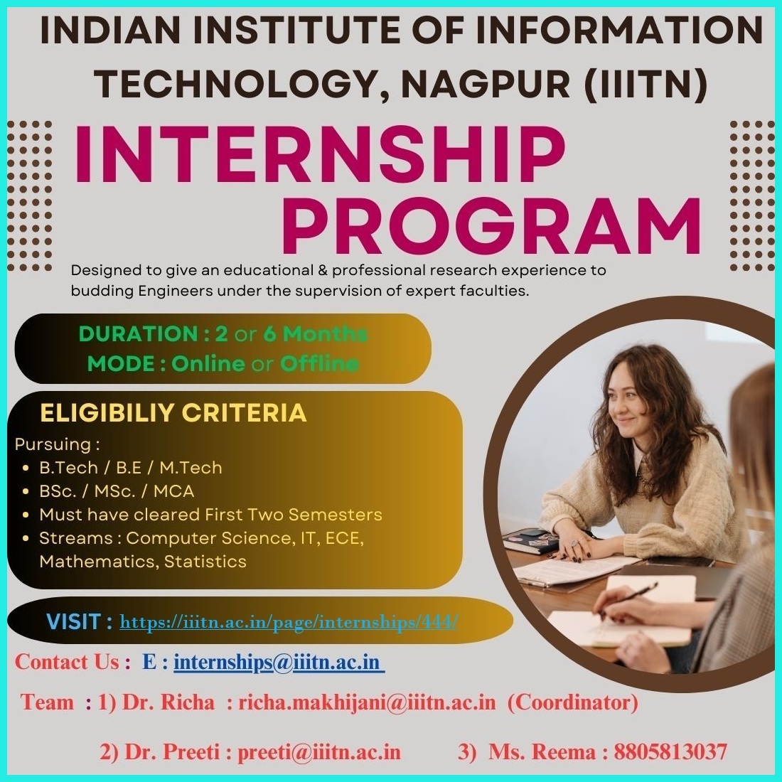 Internship Program at IIIT Nagpur Click Here