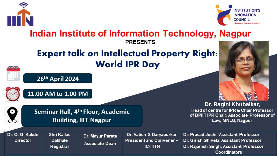 Expert talk on Intellectual Property Right:  World IPR Day