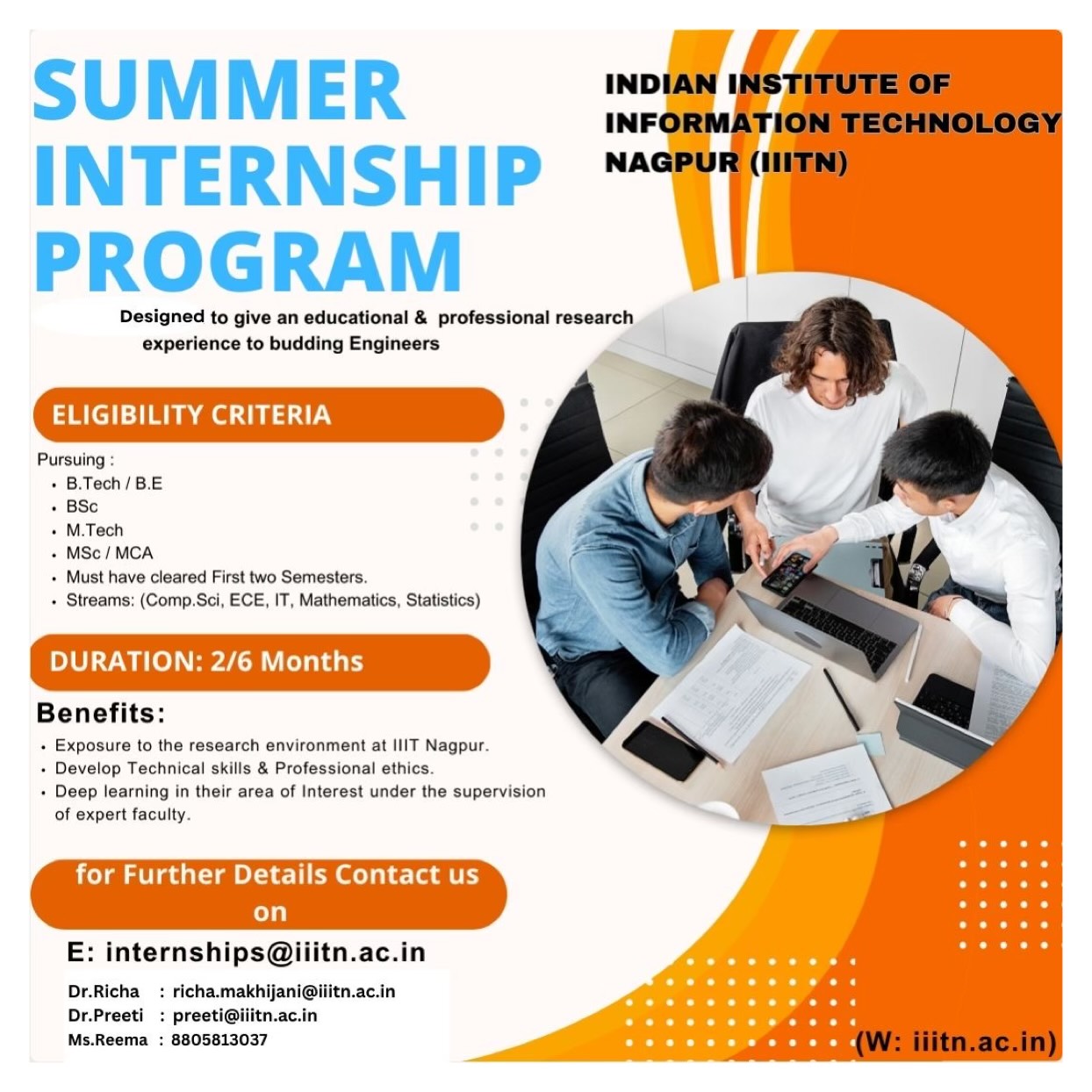 Summer Internship Program at IIITN